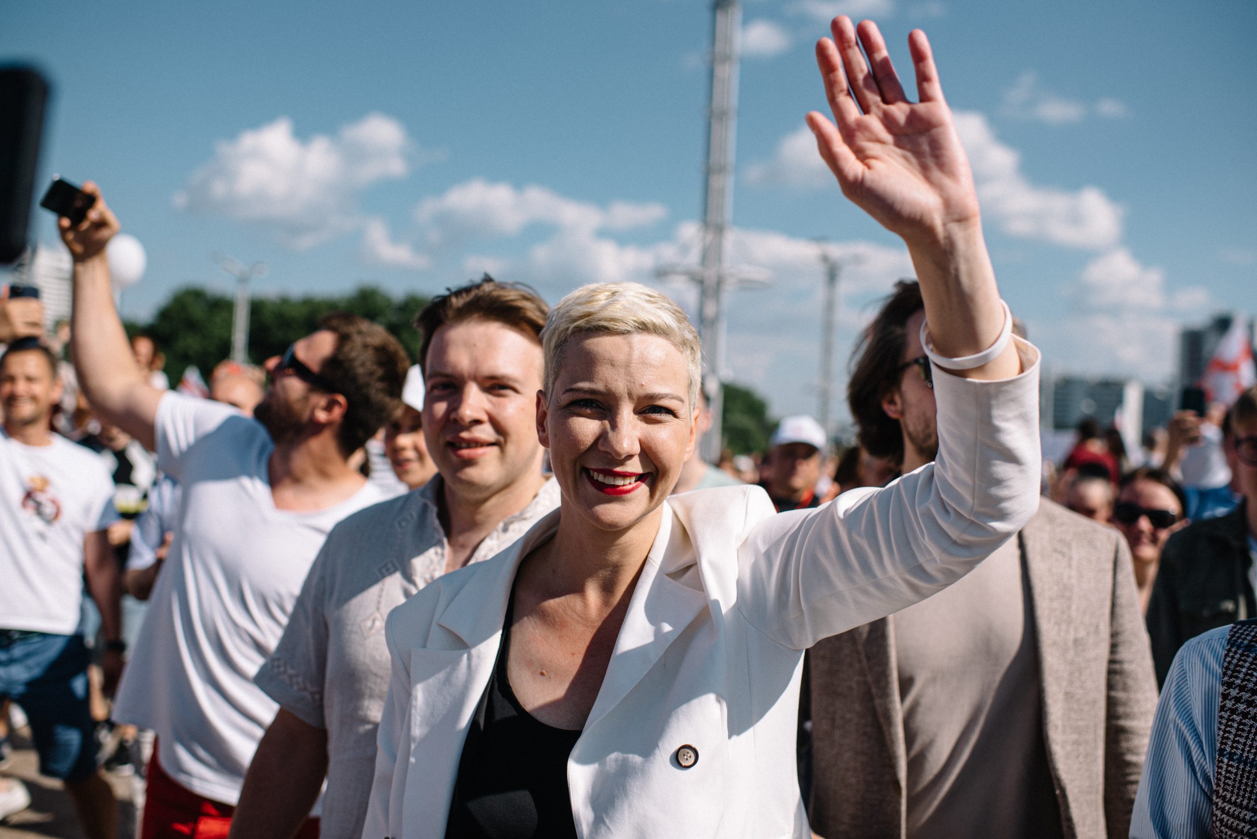 Mascha Kalesnikava bei den Protesten in Minsk 2020
